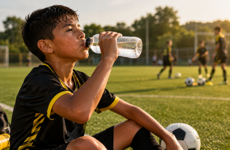 Hidratación en niños deportistas durante el entrenamiento